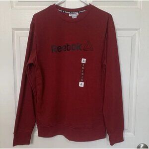 Reebok Men’s Small Red Crew Neck Sweatshirt Spellout Logo NWT